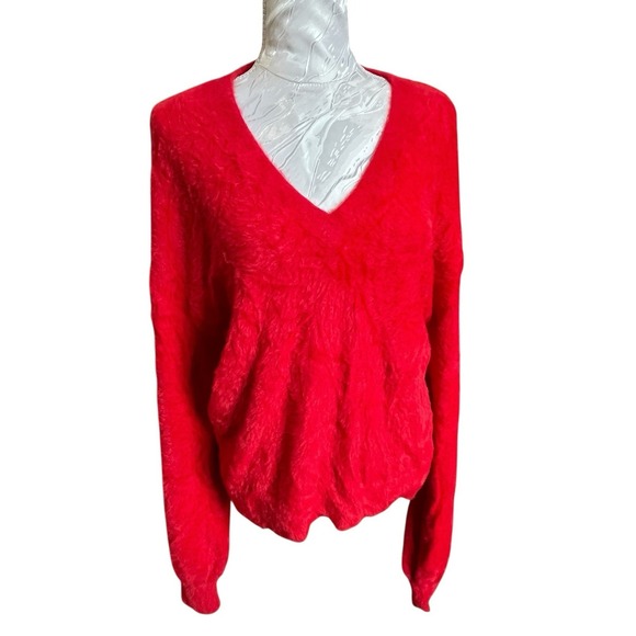 Halogen Sweaters - Halogen Sz M Red Chenoise Sweater Lightweight Lounge Long Sleeve Stretch Soft